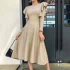 Flutter A-line Rib Knit Dress