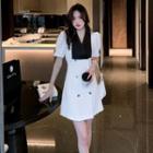 Puff-sleeve Ruffle Mini Blazer Dress