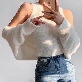 Set: Sleeveless Knit Top + Shrug