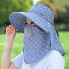 Dotted Sun Hat With Neck Flap