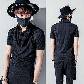 Cowl-neck Short-sleeve T-shirt