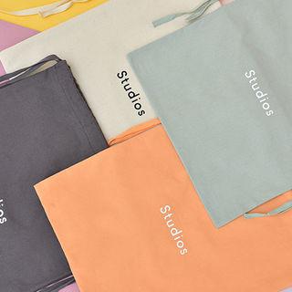 Lettering Canvas Drawstring Shopper Bag