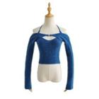 Set: Knit Camisole Top + Off-shoulder Crop Knit Top
