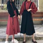 Bell-sleeve Blouse / Midi A-line Jumper Skirt