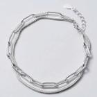 925 Sterling Silver Layered Bracelet S925 Silver - As Shown In Figure - One Size