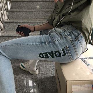 Slim-fit Letter Jeans