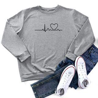Heart Pritn Sweatshirt