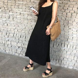 Sleeveless Long Ramie Dress
