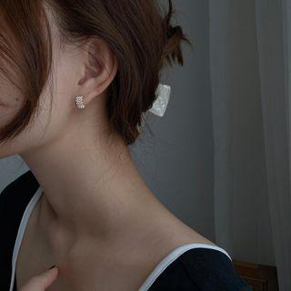 925 Sterling Silver Faux Pearl Earring 1 Pair - 925 Silver - Faux Pearl - Silver & Gold - One Size