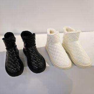 Quilted Fluffy-lined Short Boots