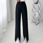 Slit-hem Straight Leg Dress Pants (various Designs)