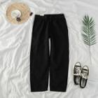 High-waist Plain Straight-cut Jeans