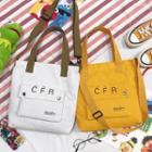 Two-way Lettering Canvas Tote Bag