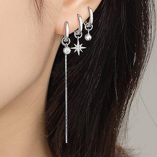 Star & Bead Asymmetrical Dangle Earring