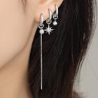 Star & Bead Asymmetrical Dangle Earring