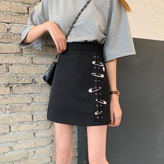 Safety Pin Mini A-line Skirt