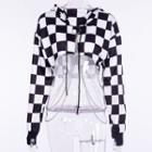 Checkered Chained Cropped Hoodie