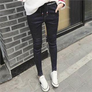 Drawstring-waist Leggings Jeans