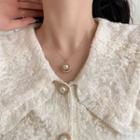Faux Pearl Rhinestone Pendant Necklace Necklace - Gold - One Size