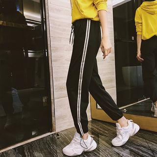 Patterned Trim Jogger Pants
