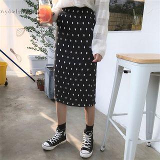Polka Dot Straight Fit Skirt