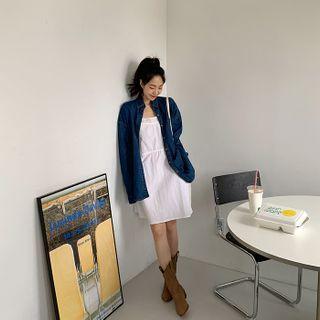 Boxy-fit Cotton Pinafore Dress White - One Size