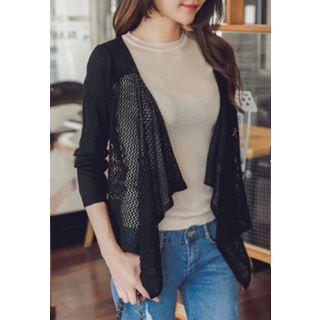 Lace-back Open Cardigan