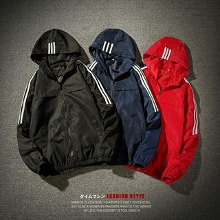 Hooded Striped Trim Jacket