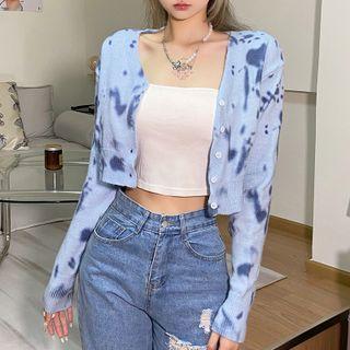 Tie-dyed Crop Cardigan