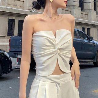 Strapless Twisted Crop Top