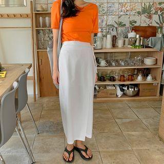 H-line Maxi Wrap Skirt