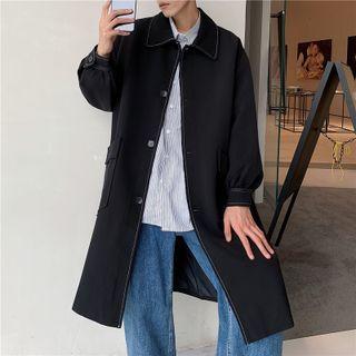 Contrast Stitching Long Coat