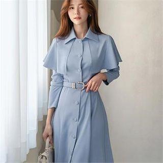 Capelet Coatdress With Belt