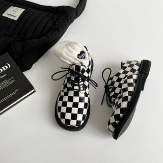 Checkered Lace Up Shoes