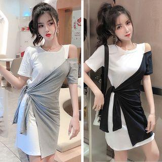Color-block Mock-two Dress