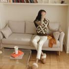 Band-waist Napped Straight-leg Pants