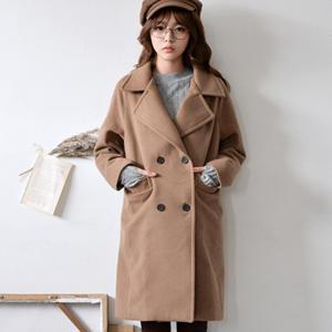 Wide Lapel Double-breasted Coat