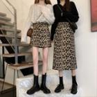 Leopard Pattern A-line Skirt (short/ Long)