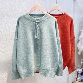 Henley Drop-shoulder Sweater