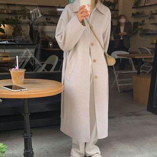 Single-breasted Midi Coat White - One Size