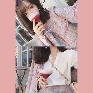 Set: : Sketch Print Semi Skirt + Jacket