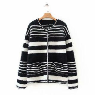 Loose-fit Striped Cardigan As Shown In Figure - One Size