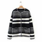 Loose-fit Striped Cardigan As Shown In Figure - One Size