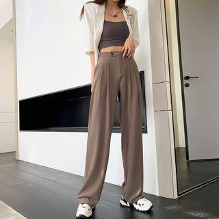 High-waist Wide-leg Dress Pants (various Designs)