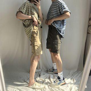 Buckled Waist Cargo Shorts