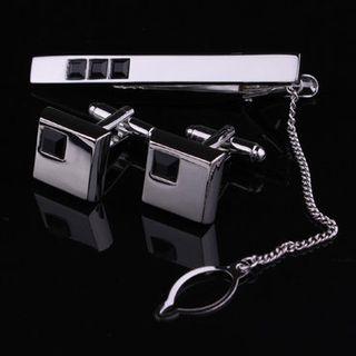 Set: Tie Bar + Cufflinks