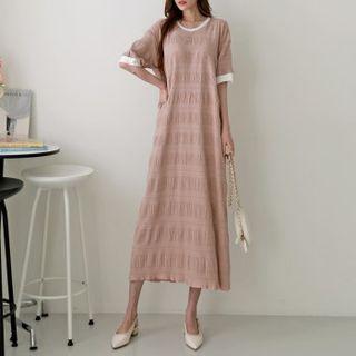 Ringer Crinkled Maxi Dress