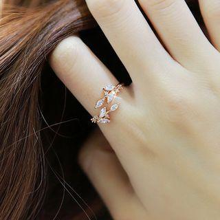 Rhinestone Laurel Open Ring