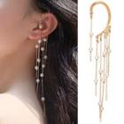 Faux Pearl Alloy Fringed Earring C02-02-49 - 1 Pc - Gold - One Size