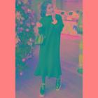 Lace-trim Ruffle-hem Wool Blend Knit Dress